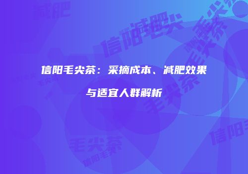 信阳毛尖茶：采摘成本、减肥效果与适宜人群解析