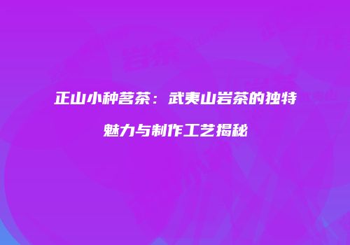 正山小种茗茶：武夷山岩茶的独特魅力与制作工艺揭秘