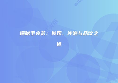 揭秘毛尖茶：外观、冲泡与品饮之道
