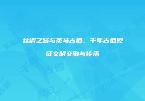 丝绸之路与茶马古道：千年古道见证文明交融与传承