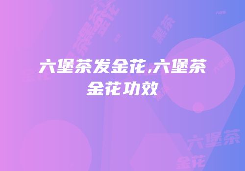 六堡茶发金花,六堡茶金花功效