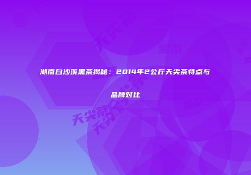 湖南白沙溪黑茶揭秘：2014年2公斤天尖茶特点与品牌对比