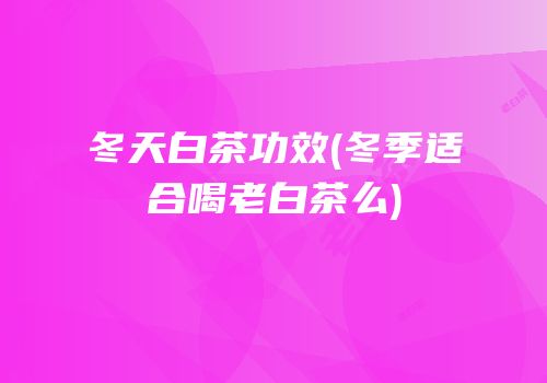 冬天白茶功效(冬季适合喝老白茶么)