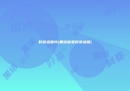 好茶组图片(黑塔利亚好茶组图)