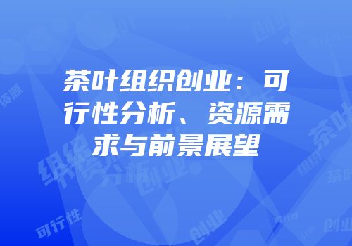 茶叶组织创业：可行性分析、资源需求与前景展望