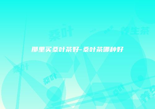那里买桑叶茶好-桑叶茶哪种好