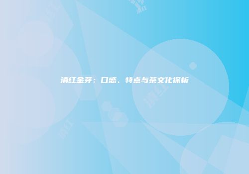 滇红金芽：口感、特点与茶文化探析