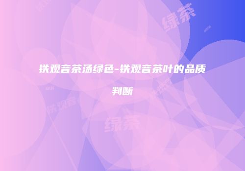 铁观音茶汤绿色-铁观音茶叶的品质判断