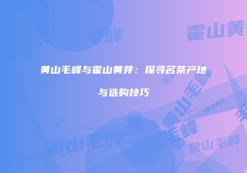 黄山毛峰与霍山黄芽：探寻名茶产地与选购技巧