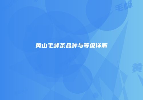 黄山毛峰茶品种与等级详解