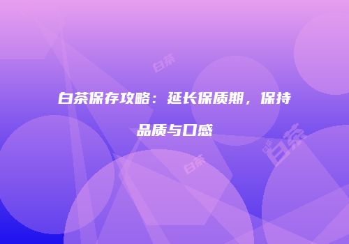 白茶保存攻略：延长保质期，保持品质与口感