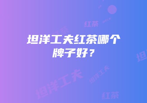 坦洋工夫红茶哪个牌子好？