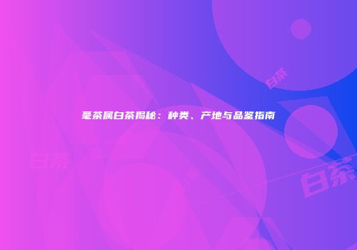 毫茶属白茶揭秘：种类、产地与品鉴指南