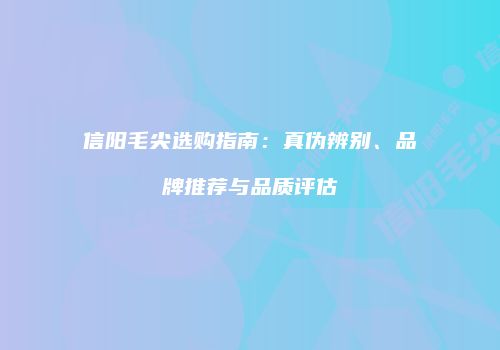 信阳毛尖选购指南：真伪辨别、品牌推荐与品质评估
