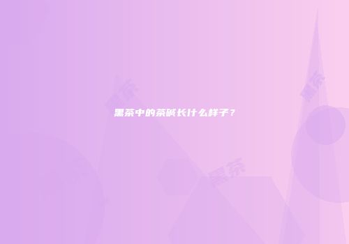 黑茶中的茶碱长什么样子？