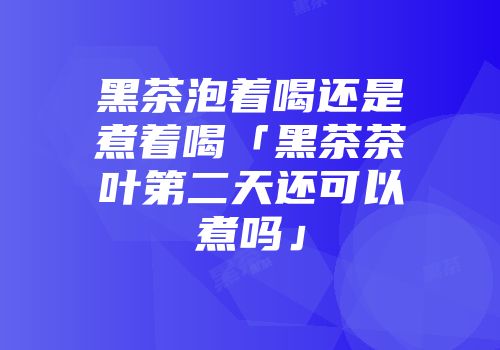黑茶泡着喝还是煮着喝「黑茶茶叶第二天还可以煮吗」