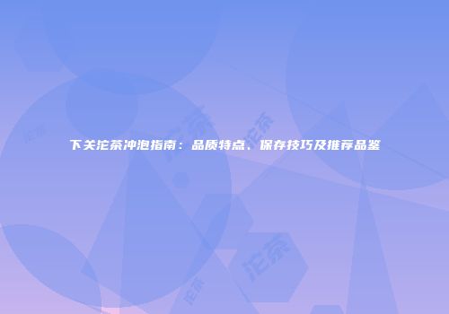 下关沱茶冲泡指南：品质特点、保存技巧及推荐品鉴