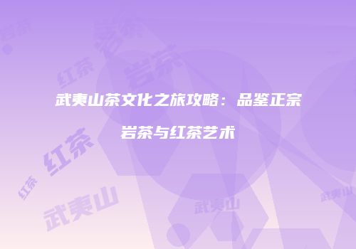 武夷山茶文化之旅攻略：品鉴正宗岩茶与红茶艺术