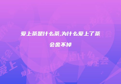爱上茶是什么茶,为什么爱上了茶会舍不掉