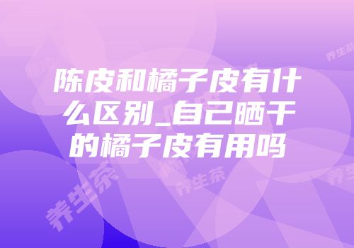 陈皮和橘子皮有什么区别_自己晒干的橘子皮有用吗