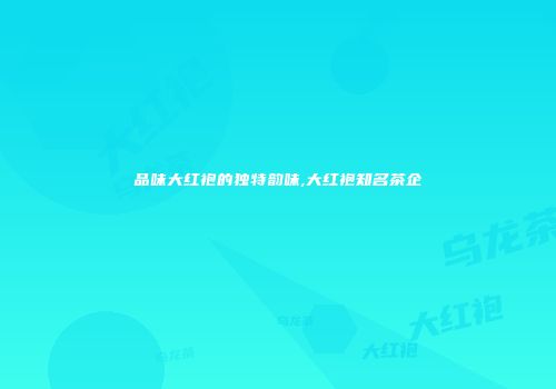 品味大红袍的独特韵味,大红袍知名茶企