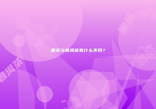 黑茶与普洱茶有什么不同？