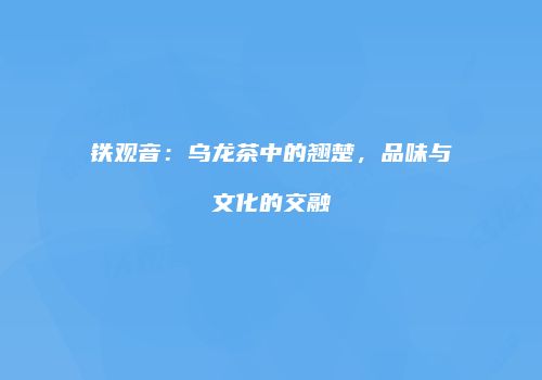 铁观音：乌龙茶中的翘楚，品味与文化的交融
