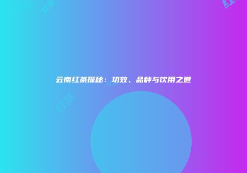 云南红茶探秘：功效、品种与饮用之道