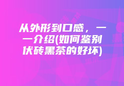 从外形到口感，一一介绍(如何鉴别伏砖黑茶的好坏)