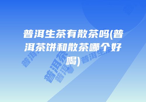 普洱生茶有散茶吗(普洱茶饼和散茶哪个好喝)