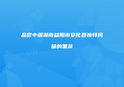 品尝中国湖南益阳市安化县独特风味的黑茶