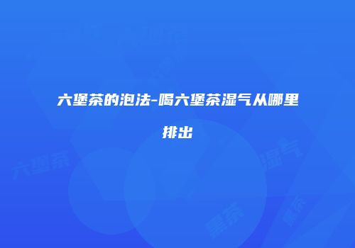 六堡茶的泡法-喝六堡茶湿气从哪里排出