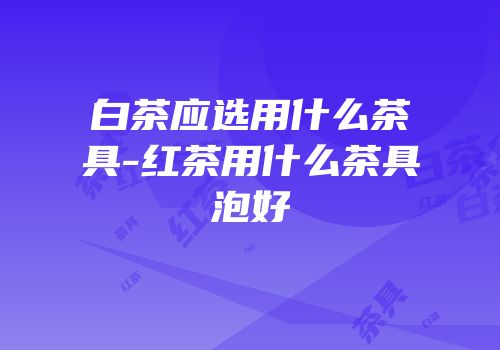 白茶应选用什么茶具-红茶用什么茶具泡好