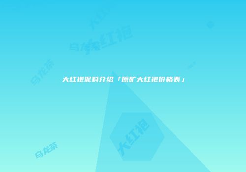 大红袍泥料介绍「原矿大红袍价格表」