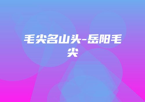 毛尖名山头-岳阳毛尖