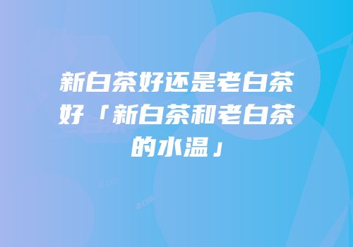 新白茶好还是老白茶好「新白茶和老白茶的水温」