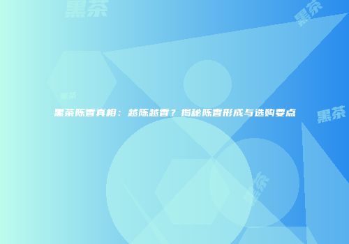 黑茶陈香真相：越陈越香？揭秘陈香形成与选购要点