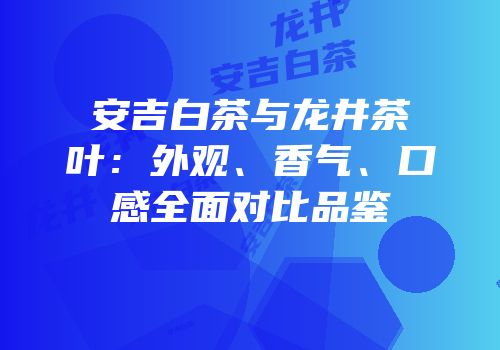 安吉白茶与龙井茶叶：外观、香气、口感全面对比品鉴