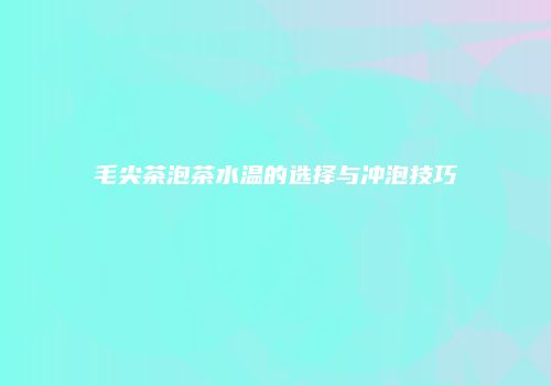 毛尖茶泡茶水温的选择与冲泡技巧