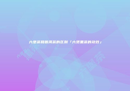 六堡茶和普洱茶的区别「六煲黑茶的功效」