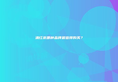 滇红茶哪种品牌最值得购买？