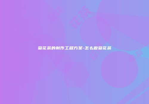 菊花茶的制作工程方案-怎么做菊花茶