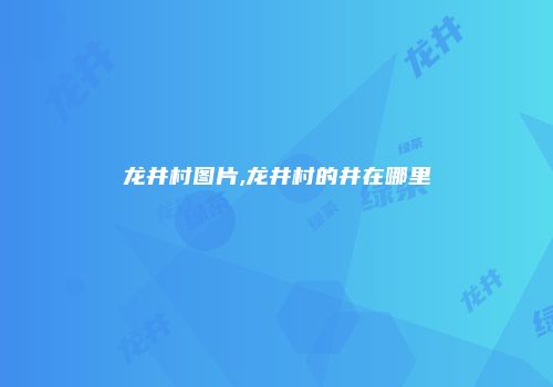 龙井村图片,龙井村的井在哪里
