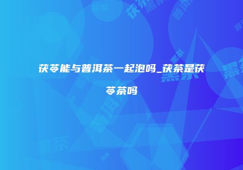 茯苓能与普洱茶一起泡吗_茯茶是茯苓茶吗