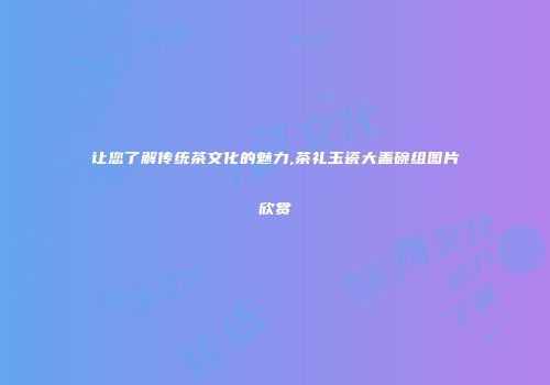 让您了解传统茶文化的魅力,茶礼玉瓷大盖碗组图片欣赏