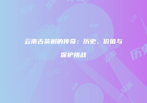 云南古茶树的传奇：历史、价值与保护挑战
