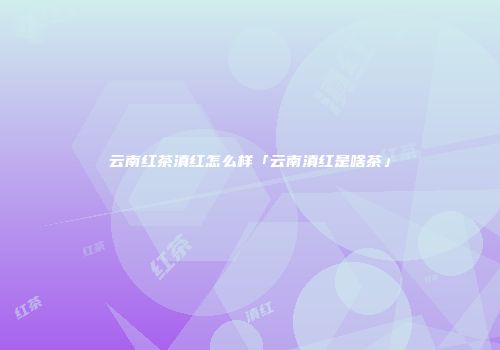 云南红茶滇红怎么样「云南滇红是啥茶」