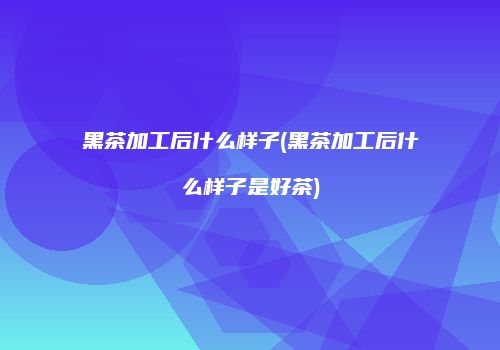 黑茶加工后什么样子(黑茶加工后什么样子是好茶)