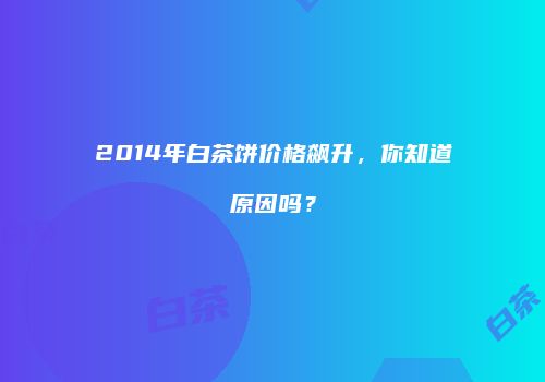 2014年白茶饼价格飙升，你知道原因吗？