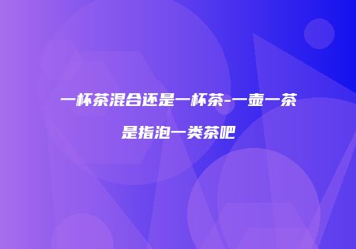 一杯茶混合还是一杯茶-一壶一茶是指泡一类茶吧